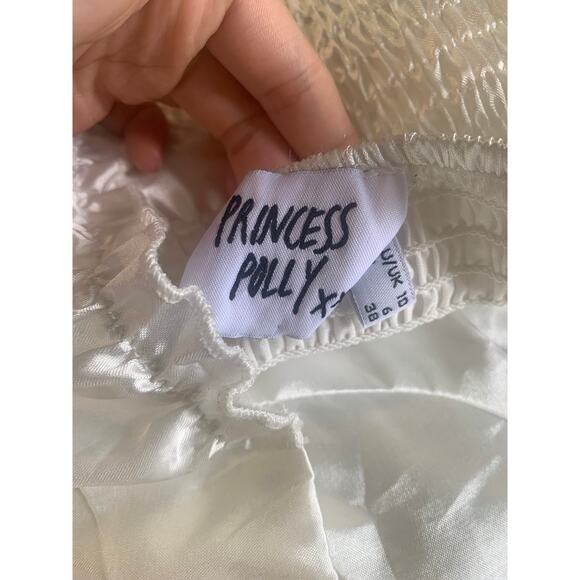 Princess Polly Women's Allyson Soft Silk Crop Top Puff Sleeves White Size 6 - Picture 6 of 8